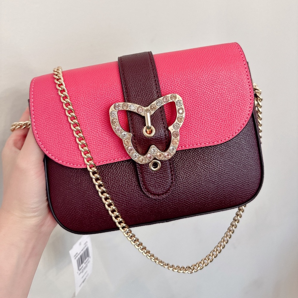 NWT Coach C6797 Multi colorblock leather  Gemma Xbody with butterfly buckle